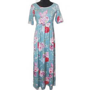 Andree by Unit Floral Turquoise Women's Maxi Dress Size Medium